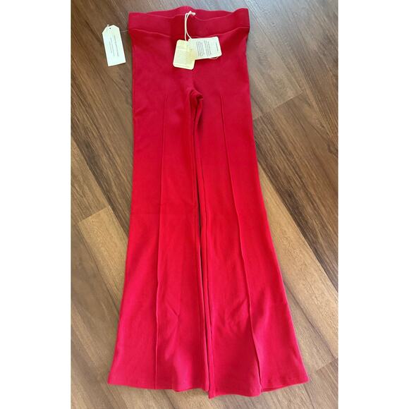 NWT Donni the Rib Kick Flare Pant in Bell Pepper Sz XXS Red Stretch Cropped - Picture 6 of 10